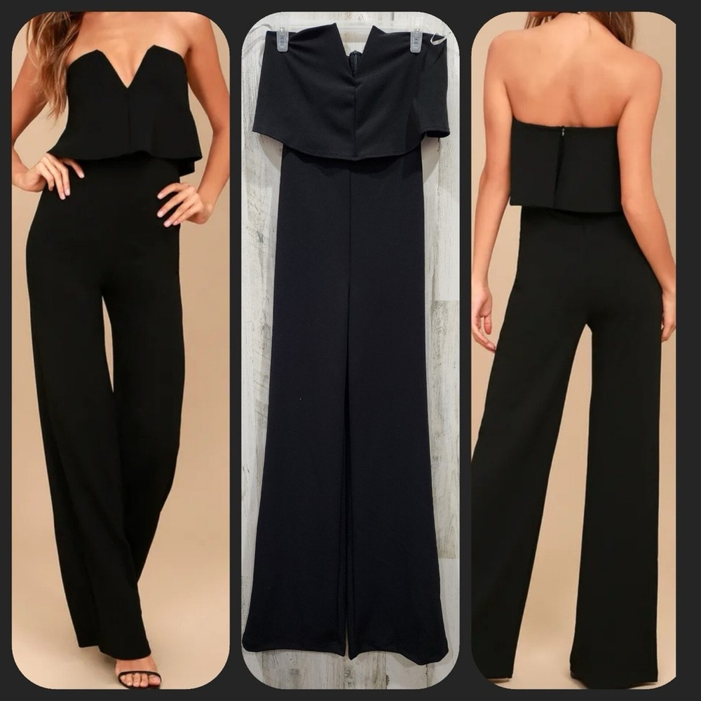 Elegant Black Strapless Jumpsuit